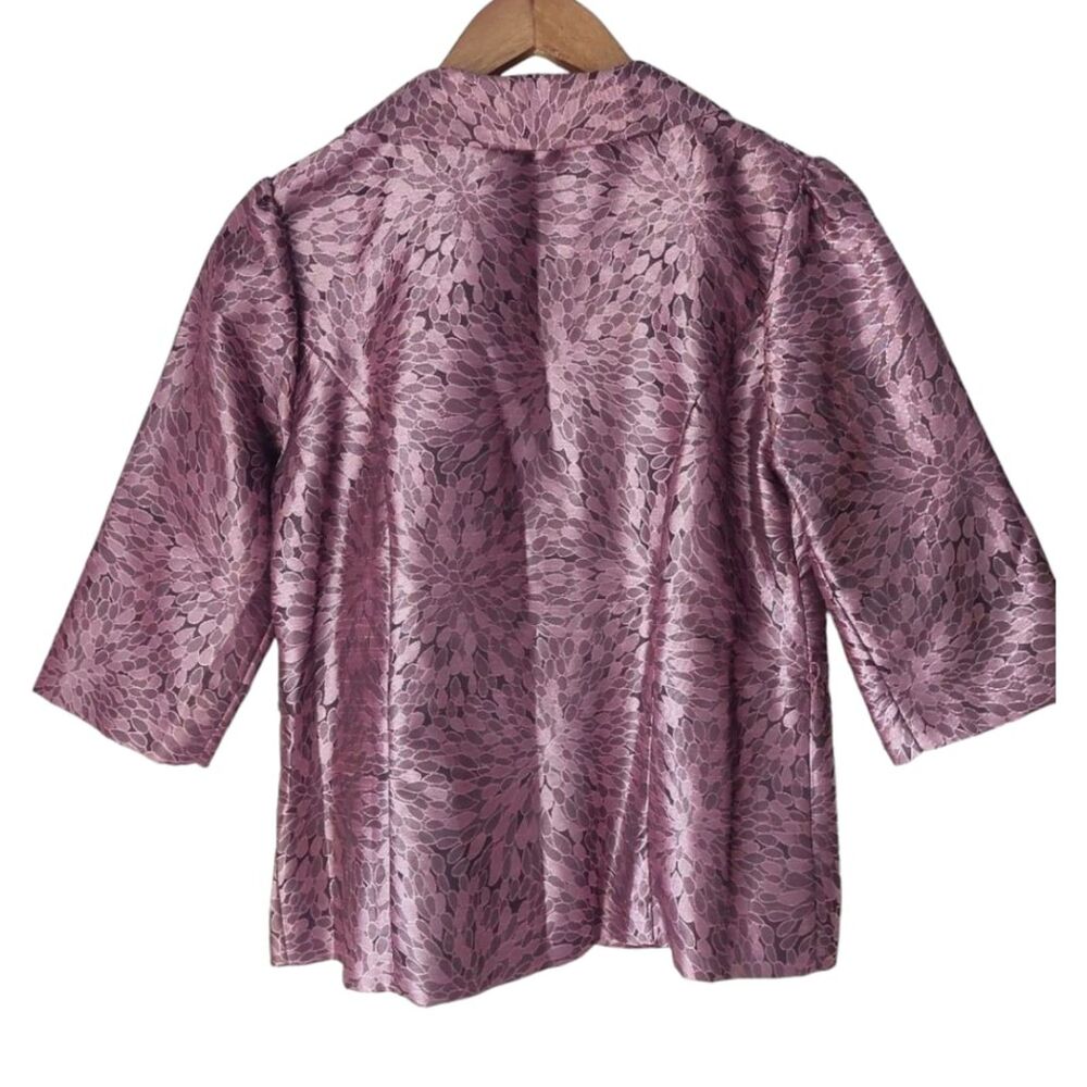 VTG 90s Dressbarn Pink Metallic Teardrop Jacquard Dress Jacket Blazer Sz S - Picture 6 of 9